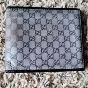 Gucci Bifold Wallet Microguccissima Silver/black